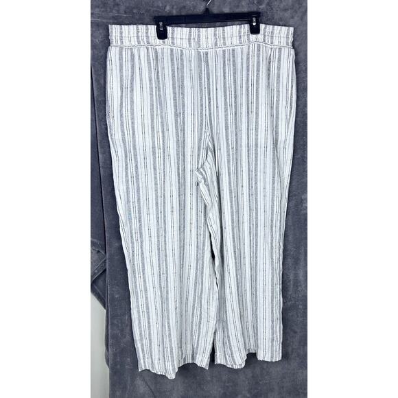 Time and Tru Women’s Multicolor Size 3XL White And Black Striped Pull Up - Picture 1 of 9